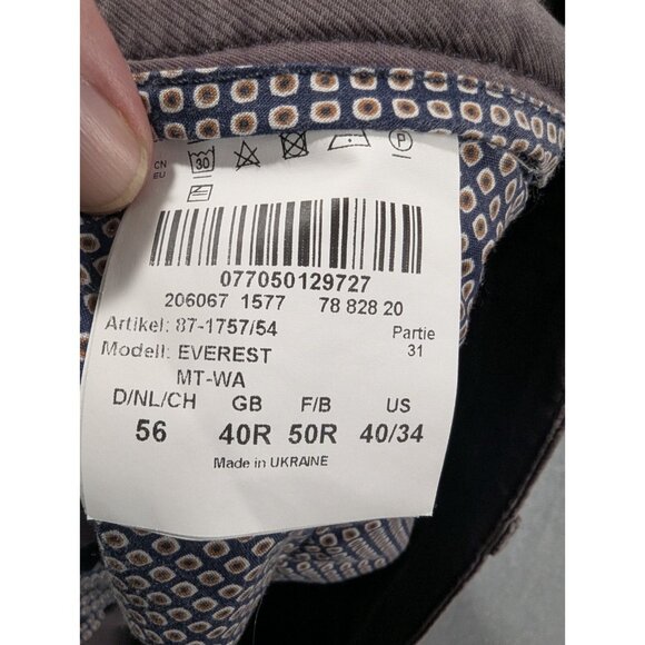 Brax Mens Pants Size 40x30 Grey Everest Quantum Pima Chino Flat Front Straight - Picture 13 of 13